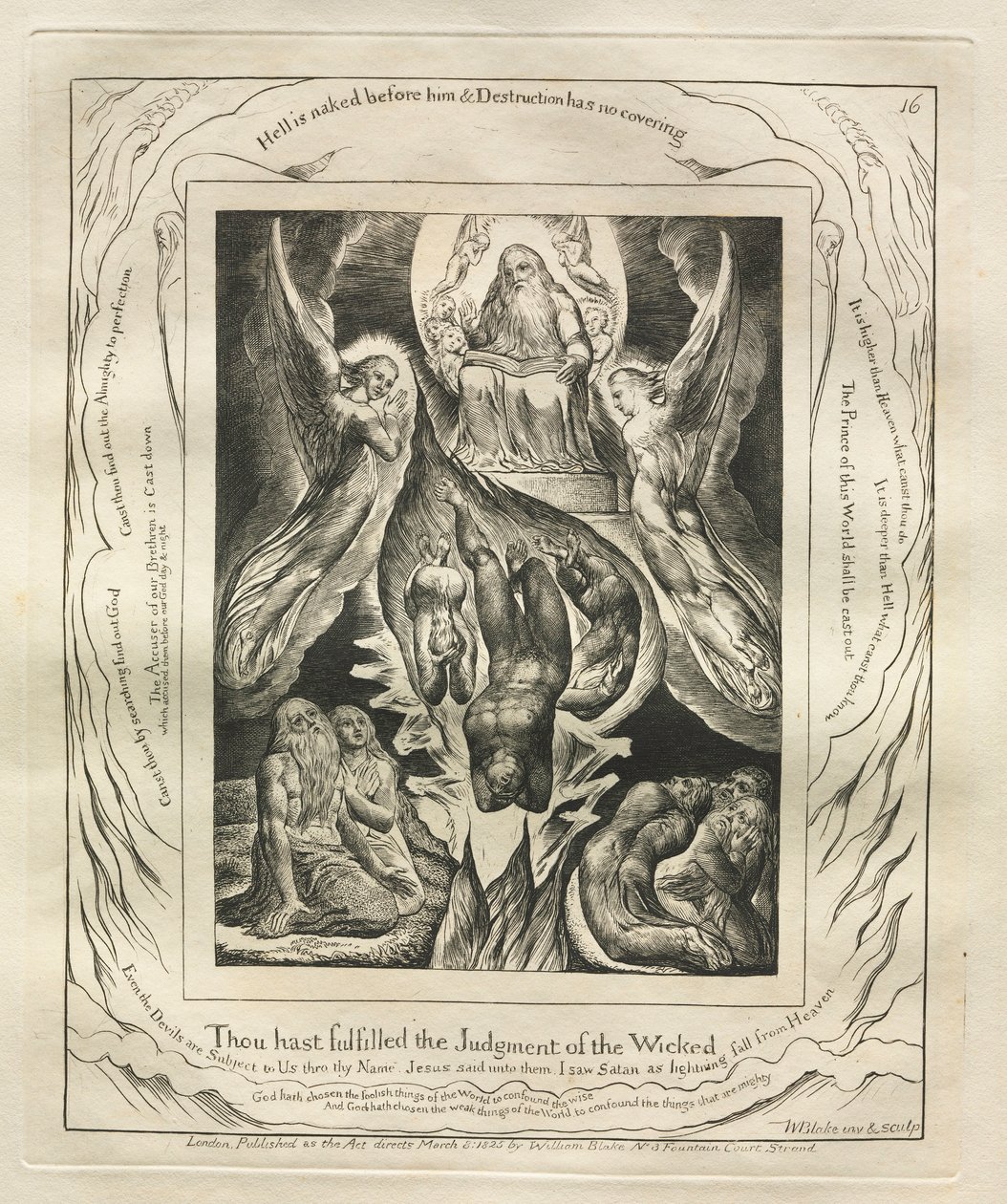 The Book of Job: Pl. 16, Thou Hast Fulfilled the Judgment of the Wicked by William Blake