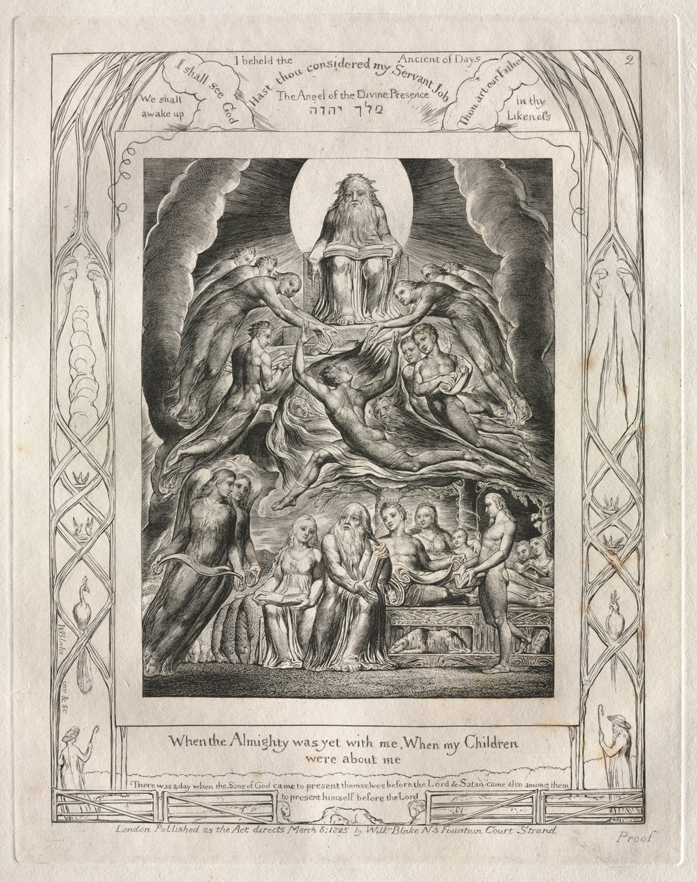 The Book of Job: Pl. 2, When the Almighty was yet with me, When my Children were about me by William Blake