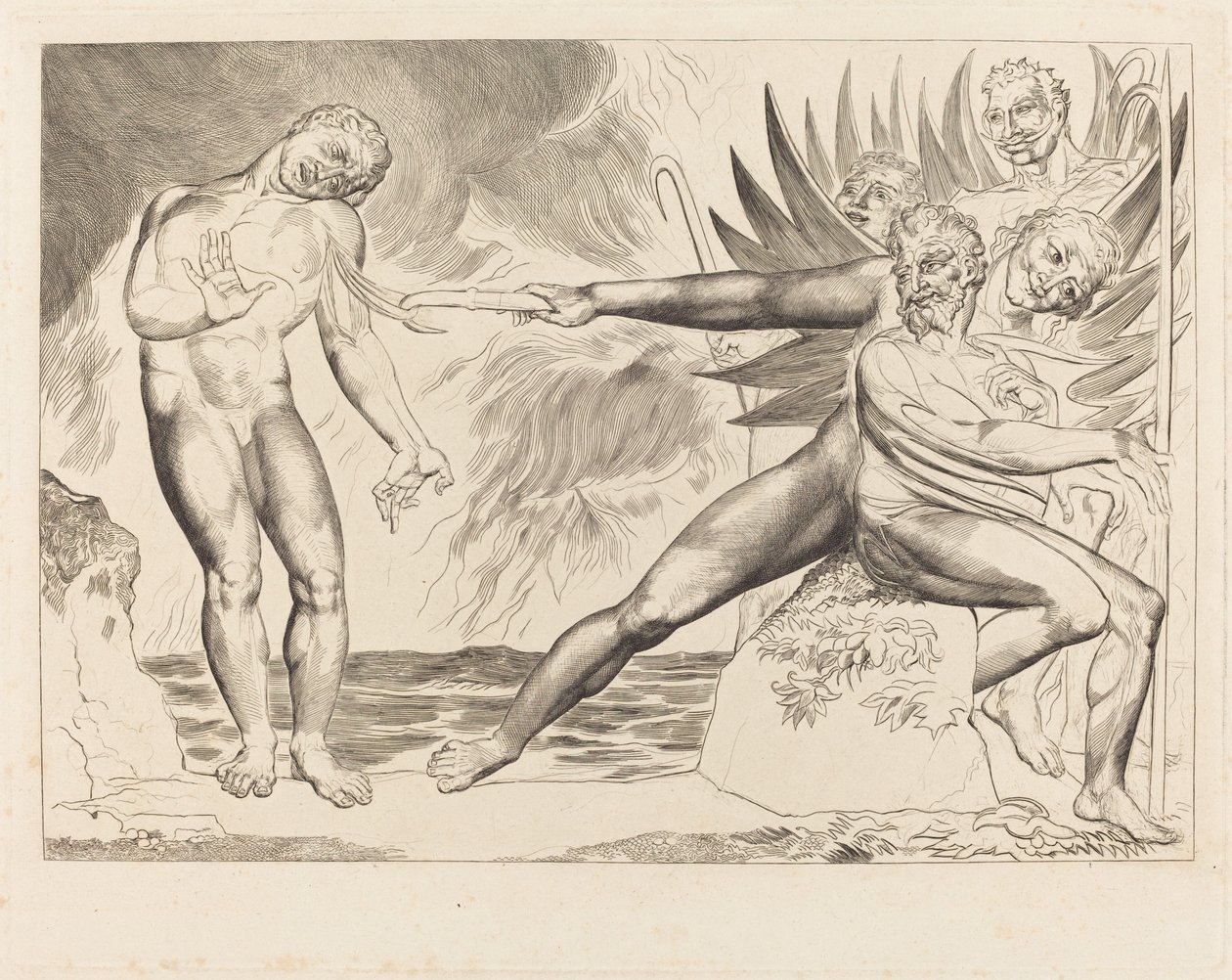 The Circle of the Corrupt Officials, the Devils Tormenting Ciampolo by William Blake