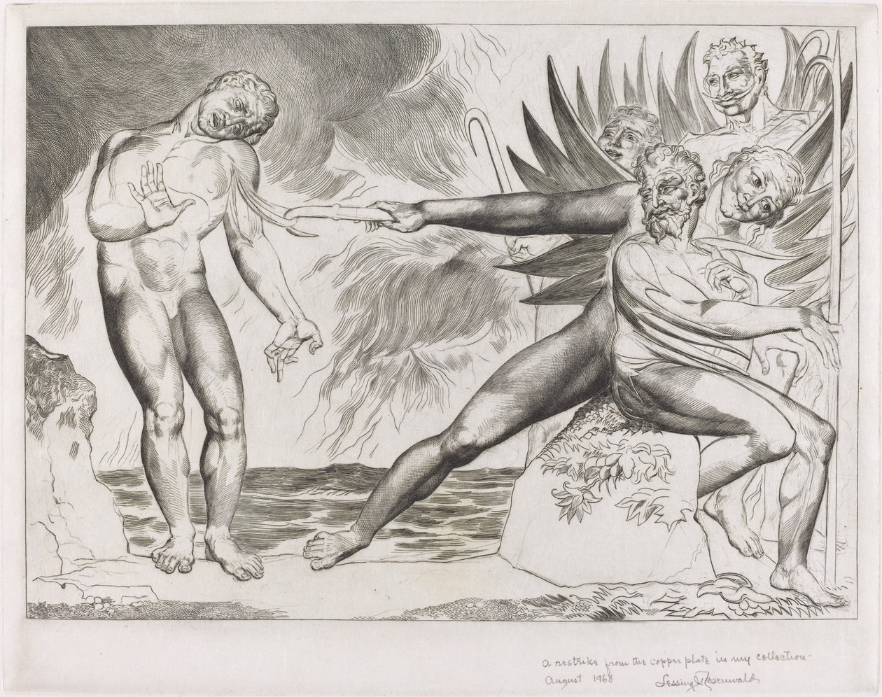 The Circle of the Corrupt Officials, the Devils Tormenting Ciampolo by William Blake