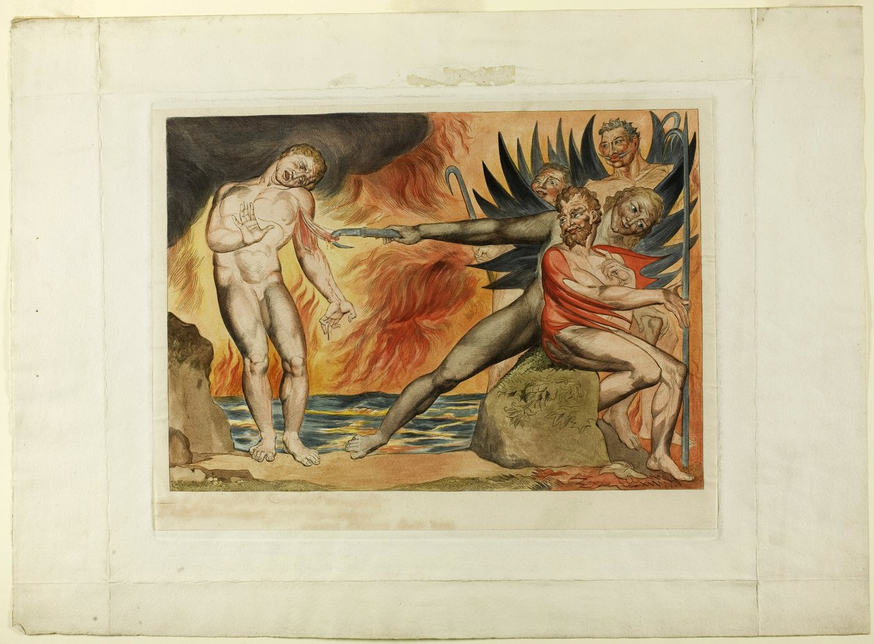 The Circle of the Corrupt Officials; the Devils Tormenting Ciampolo. Inferno, Canto XXII by William Blake