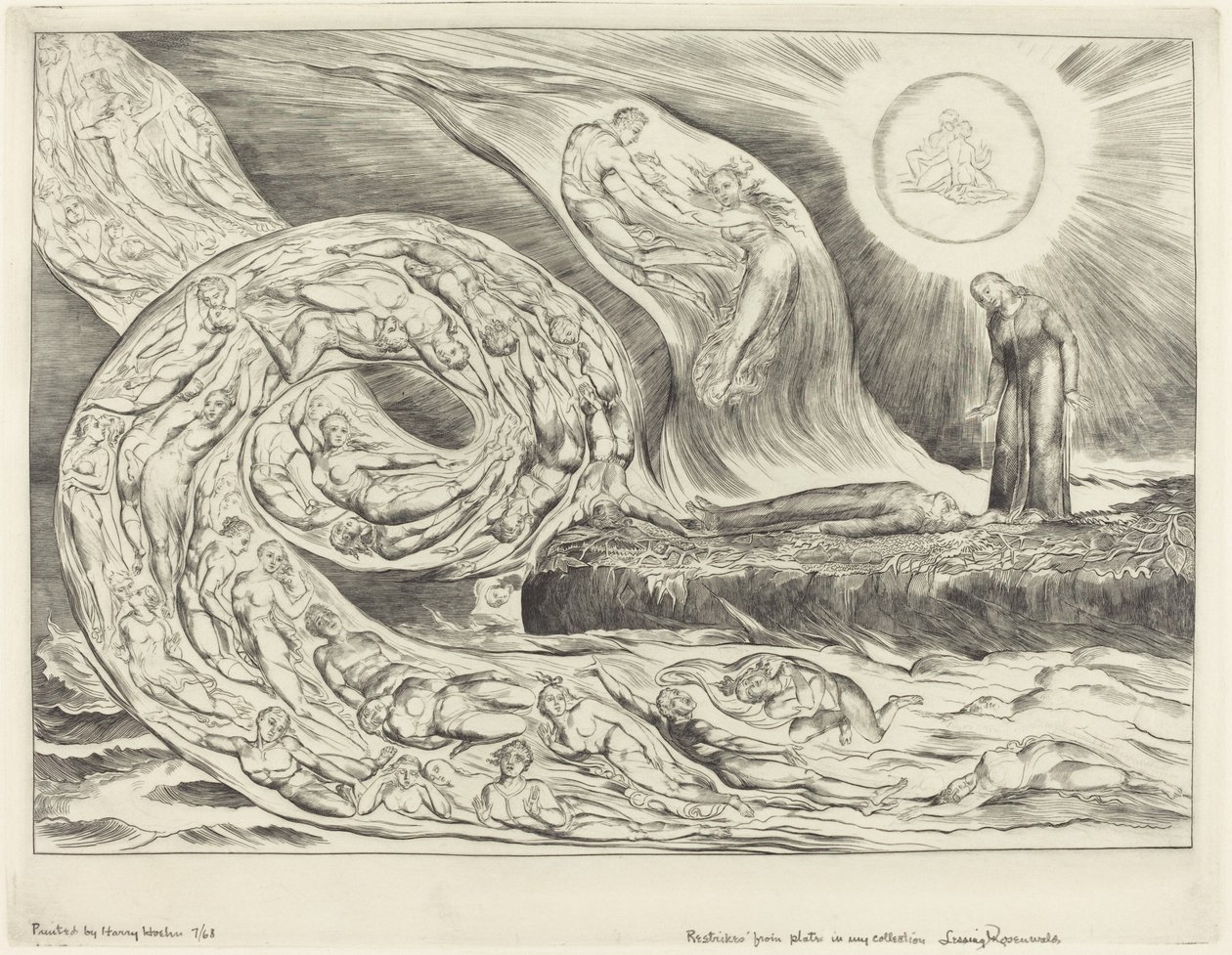 The Circle of the Lustful; Paolo and Francesca by William Blake
