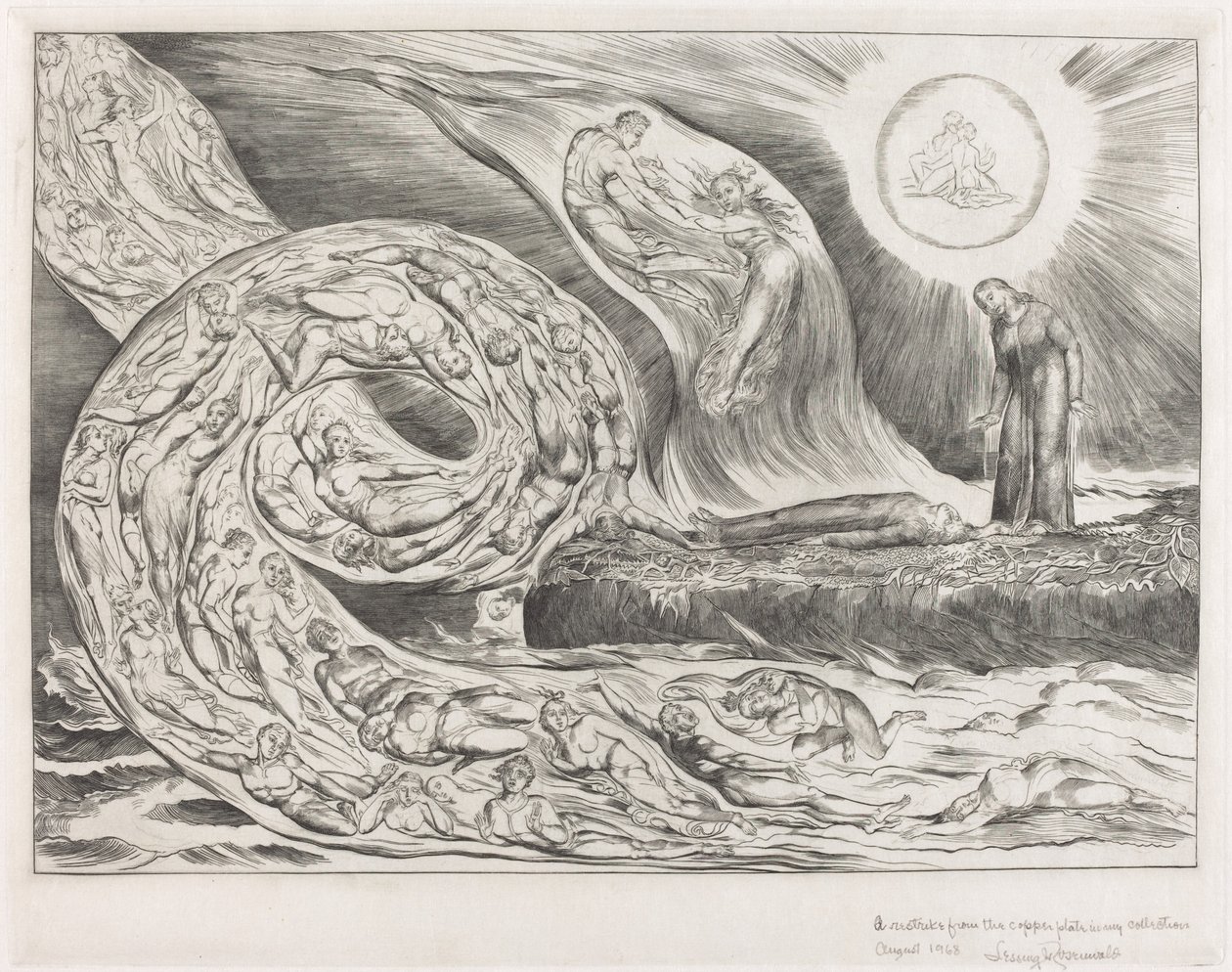 The Circle of the Lustful; Paolo and Francesca by William Blake