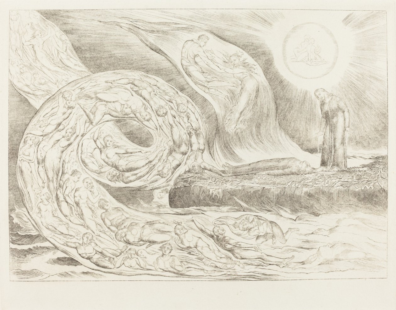 The Circle of the Lustful; Paolo and Francesca by William Blake