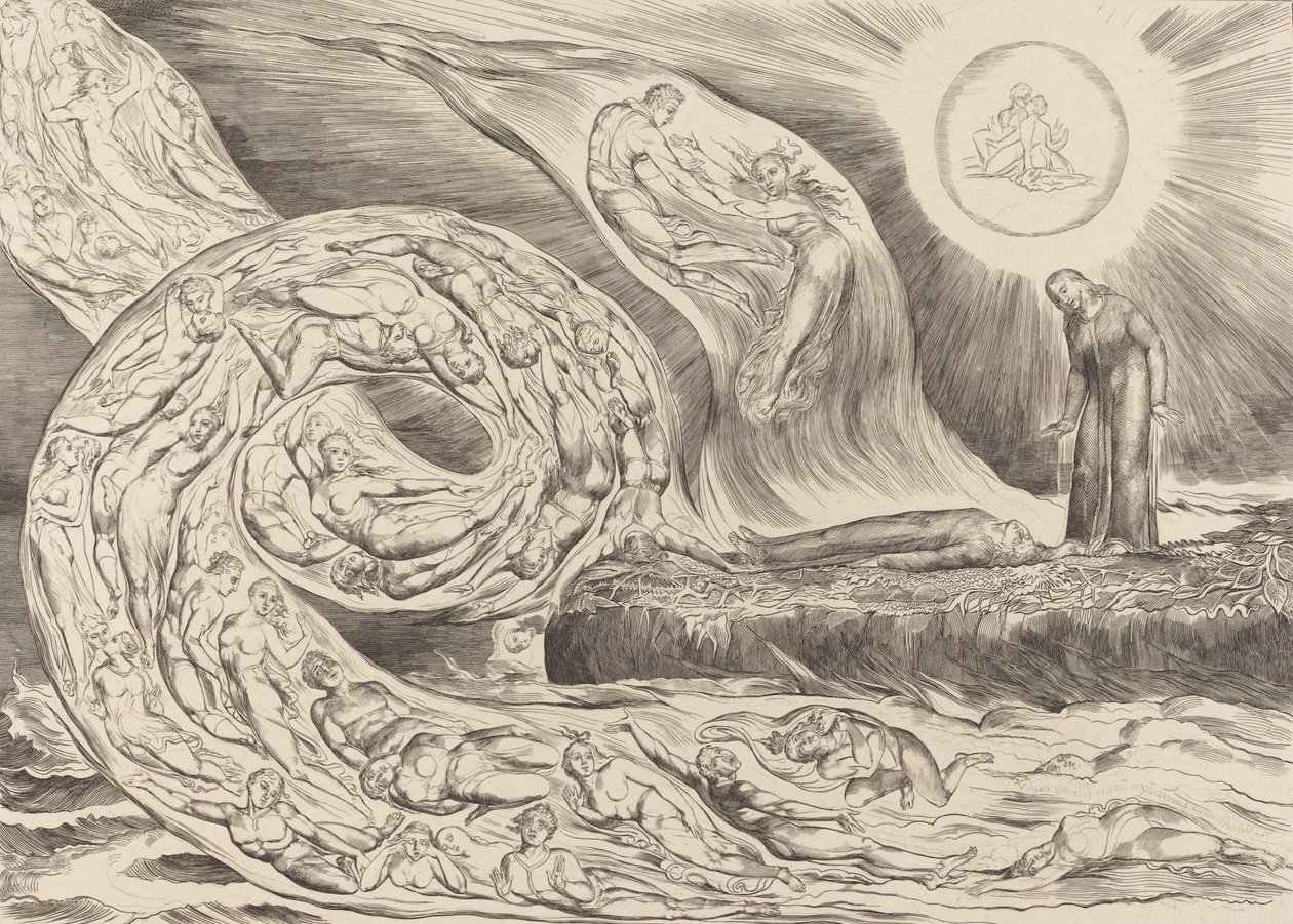 The Circle of the Lustful: Paolo and Francesca by William Blake
