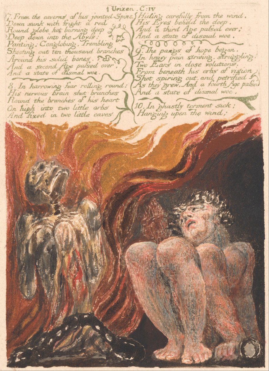 The First Book of Urizen, Plate 10, 7. From the caverns of his jointed spine . . . . (Bentley 11) by William Blake