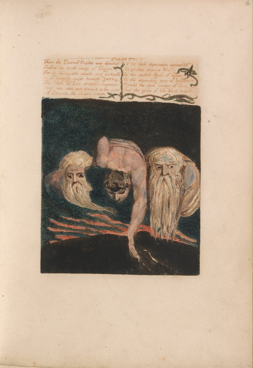 The First Book of Urizen, Plate 20, Thus the Eternal Prophet Was Divided.... (Bentley 15) by William Blake