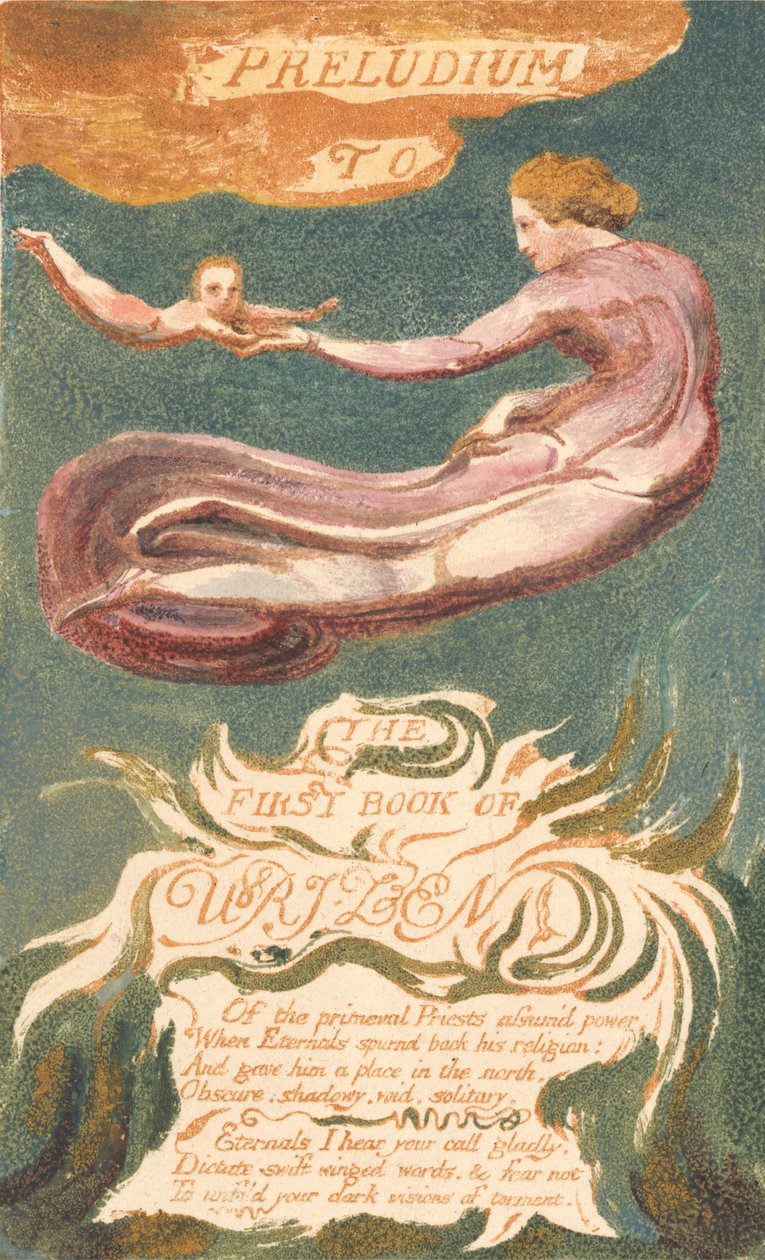 The First Book of Urizen, Plate 2, "Preludium to the Book of Urizen" (Bentley 2a) by William Blake