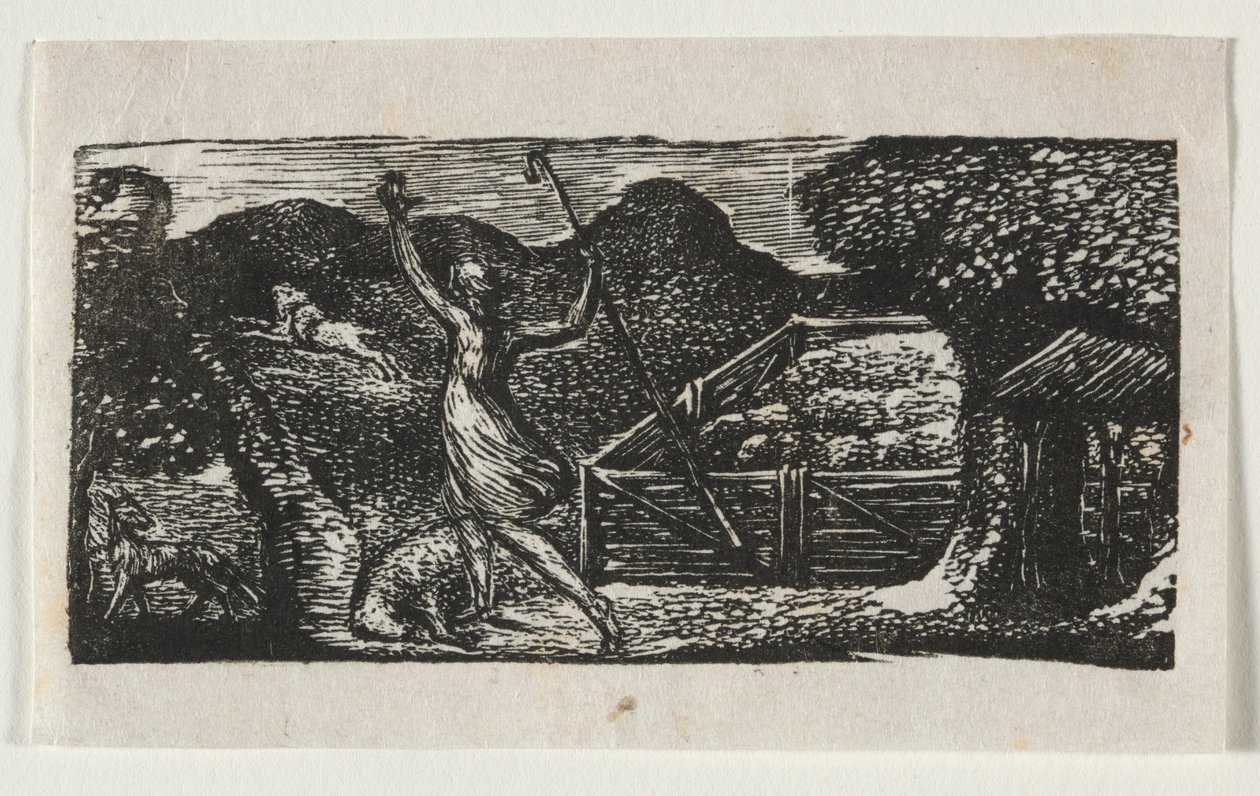 The Pastorals of Virgil, Eclogue I: The Shepherd Chases Away a Wolf by William Blake
