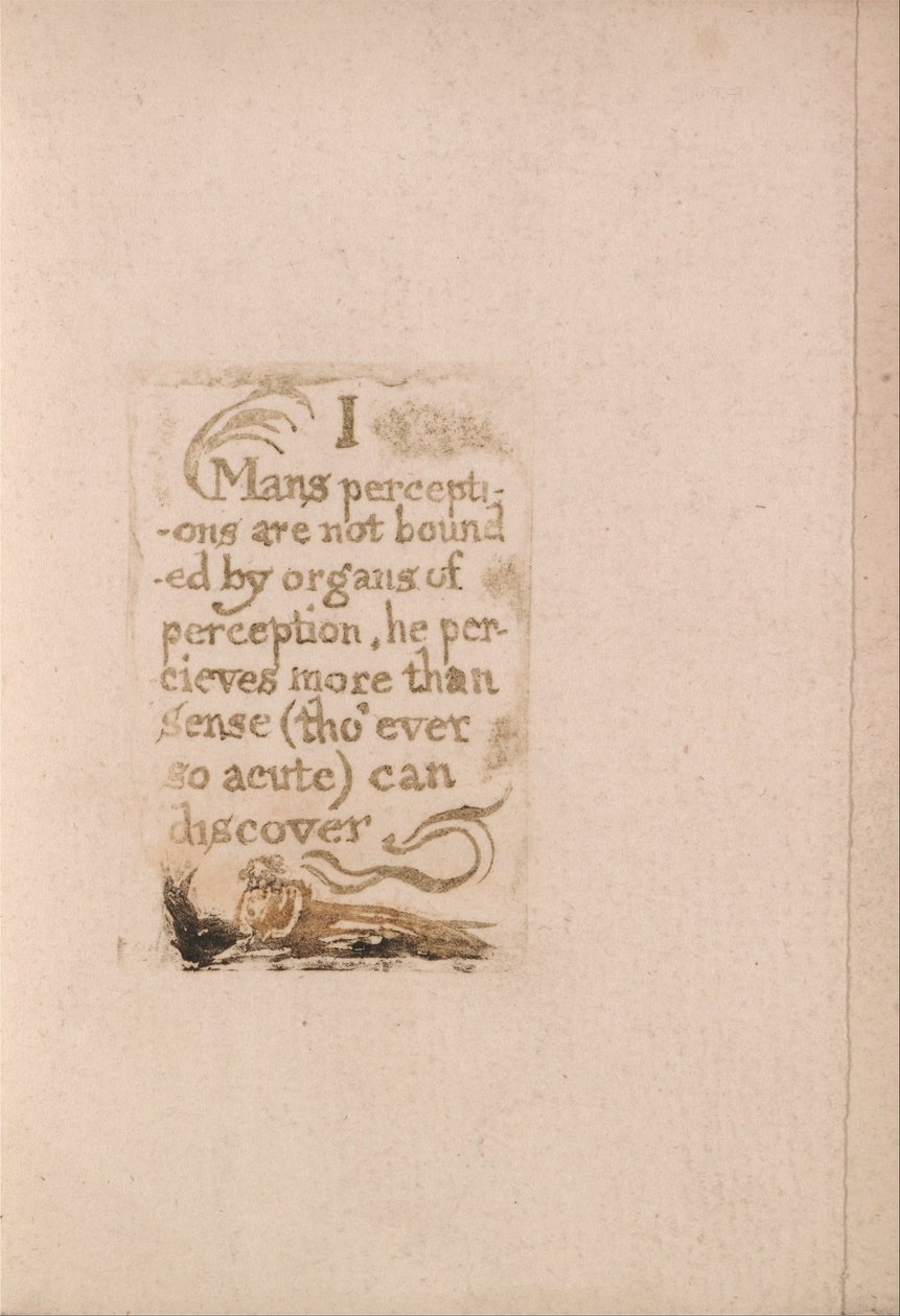There Is No Natural Religion, Plate 10, I Mans perceptions are not bounded . . . .  (Bentley b3) by William Blake