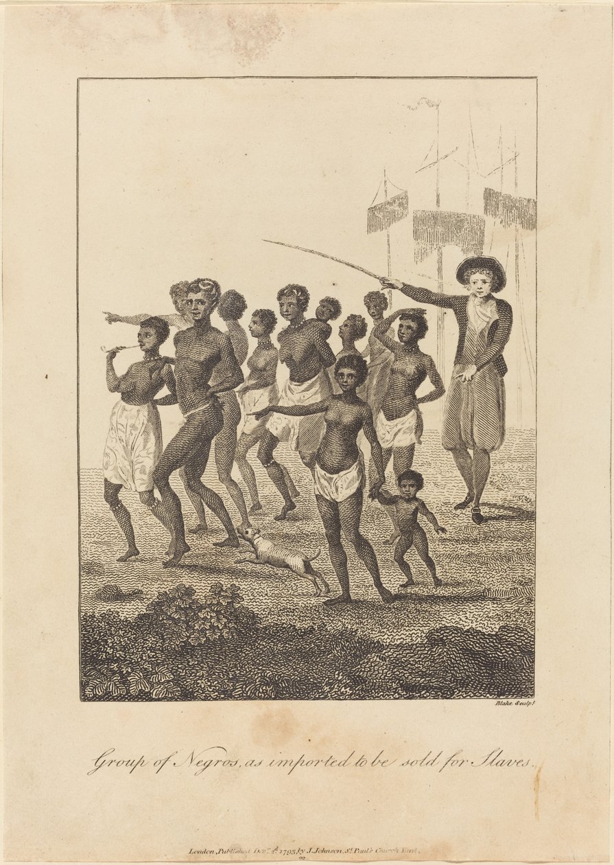 Group of Black People, as Imported to be Sold for Slaves by William Blake after John Gabriel Stedman