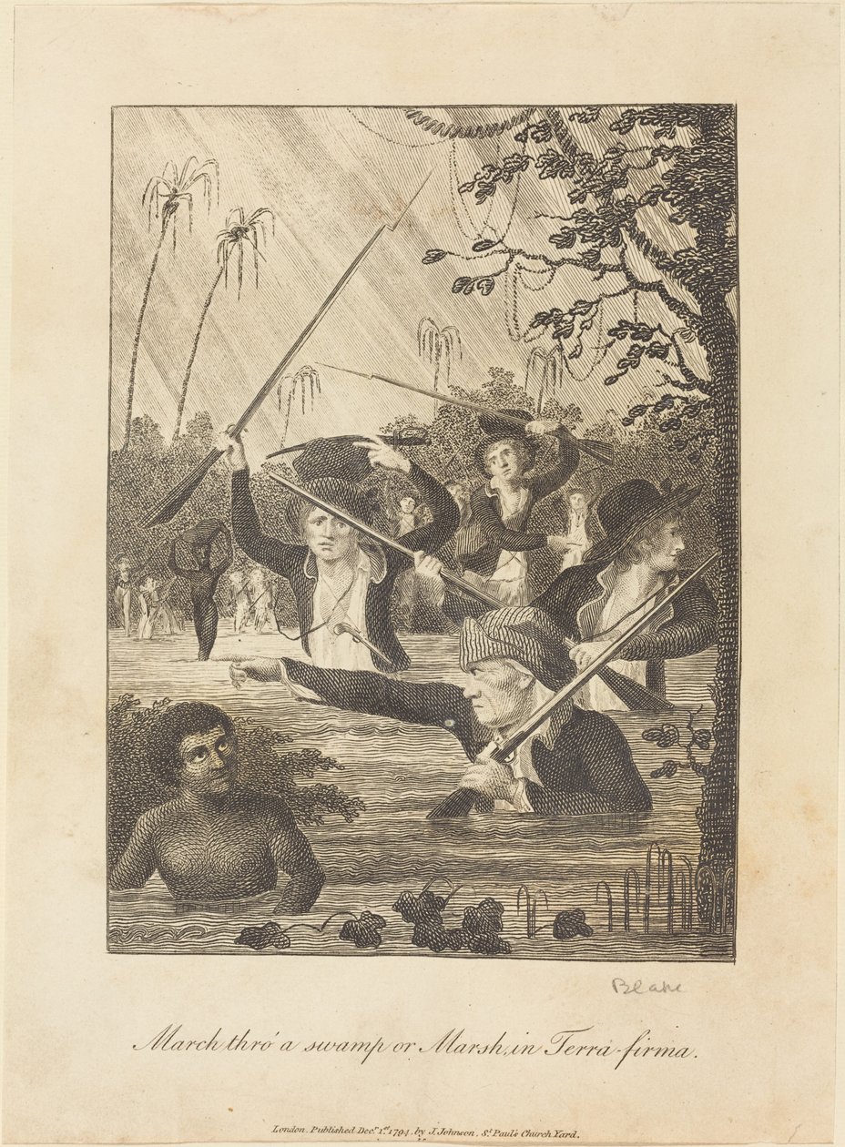 March Through a Swamp or Marsh in Terra-firma by William Blake after John Gabriel Stedman