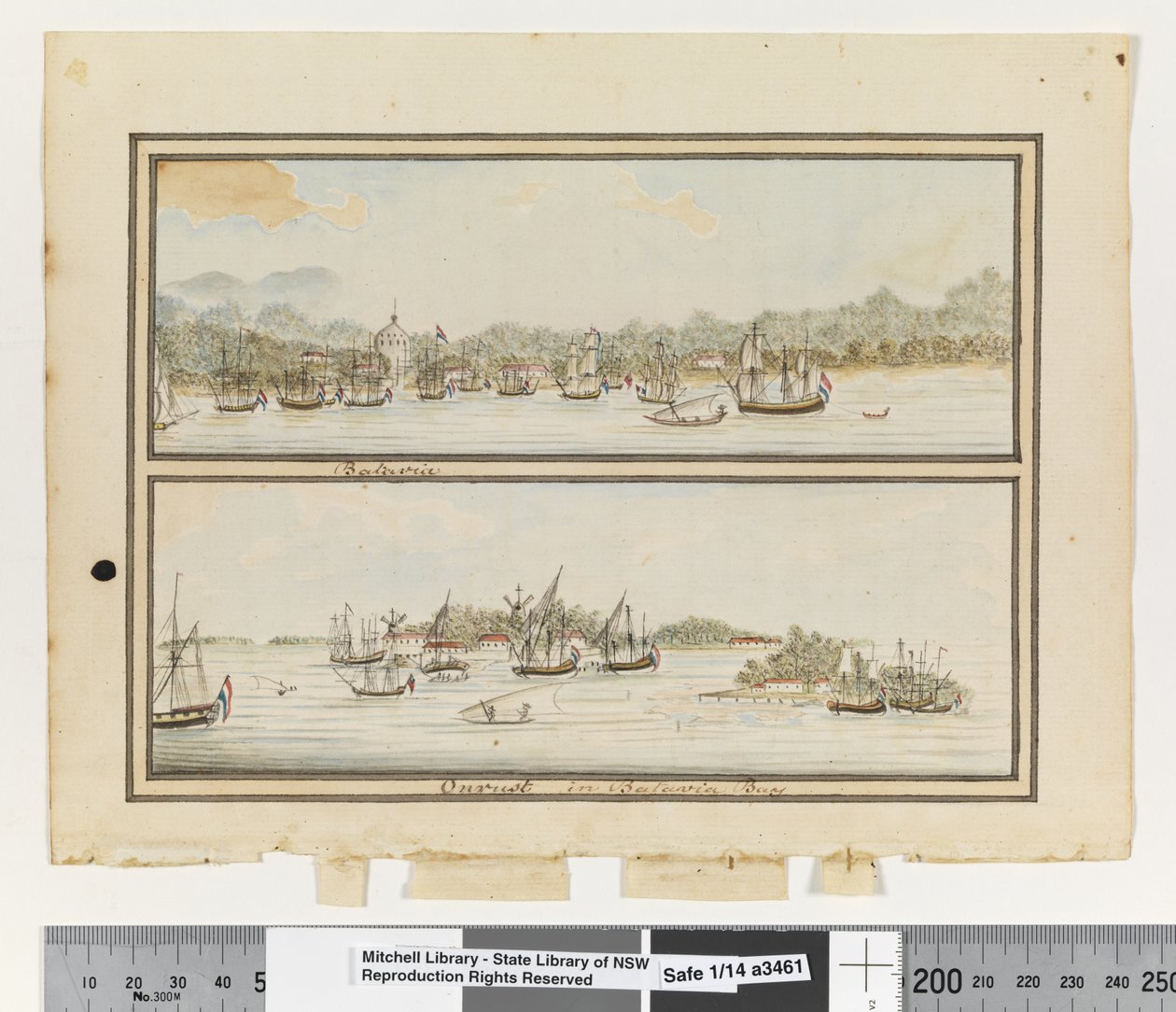 Batavia and Onrust in Batavia Bay by William Bradley