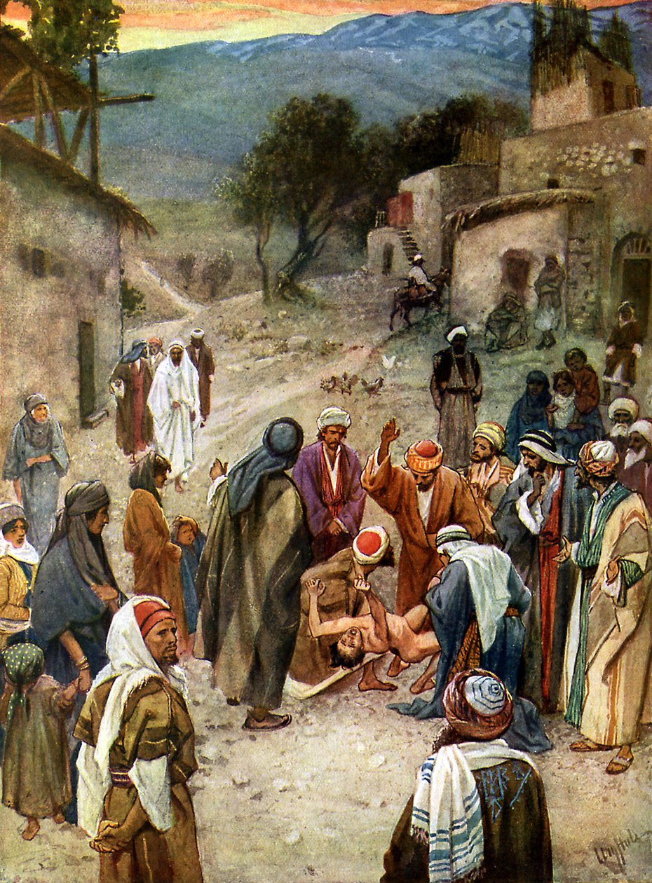 Jesus Removes an Evil Spirit - Bible by William Brassey Hole