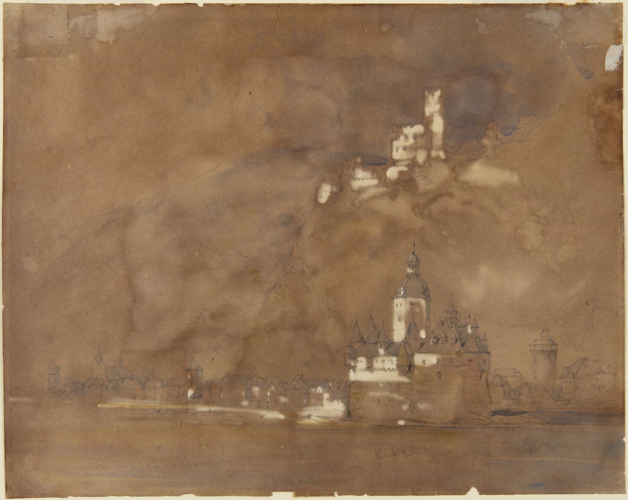 Kaub, Gutenfels, Palatinate by William Callow