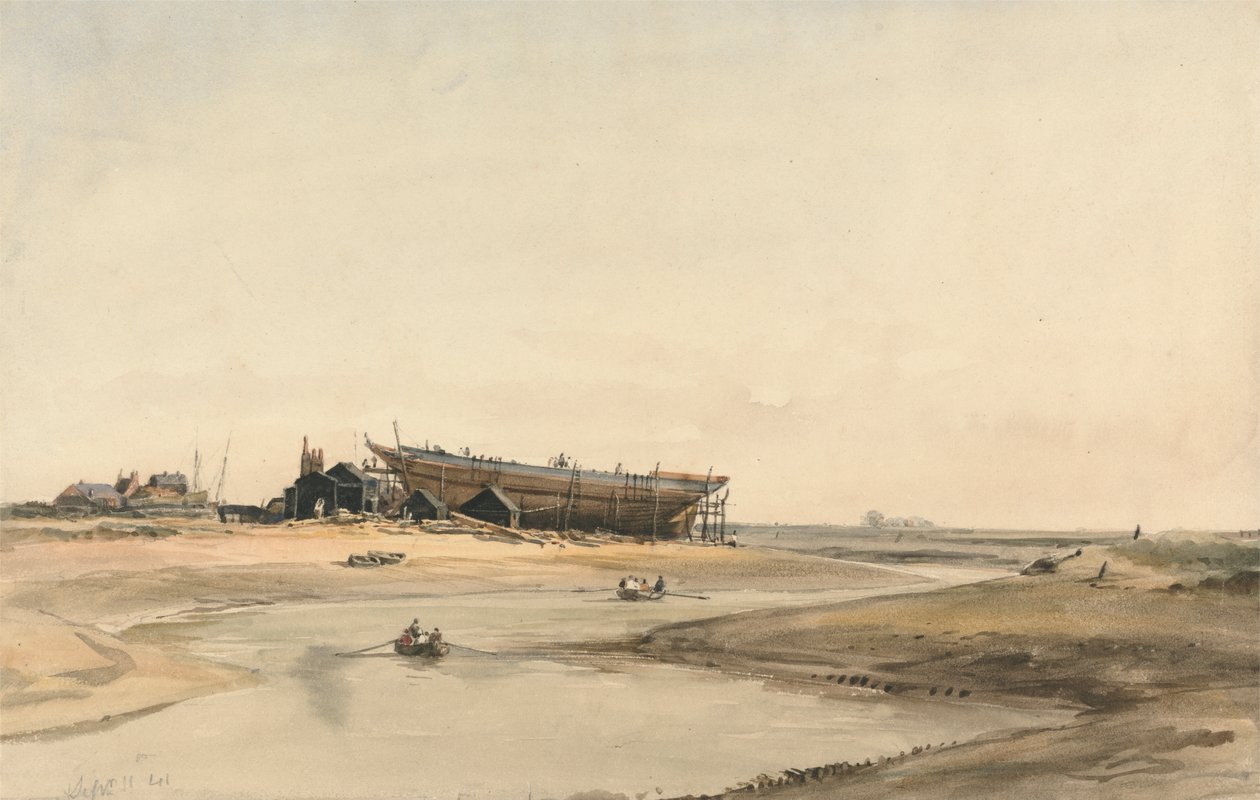 Ship Building by William Callow