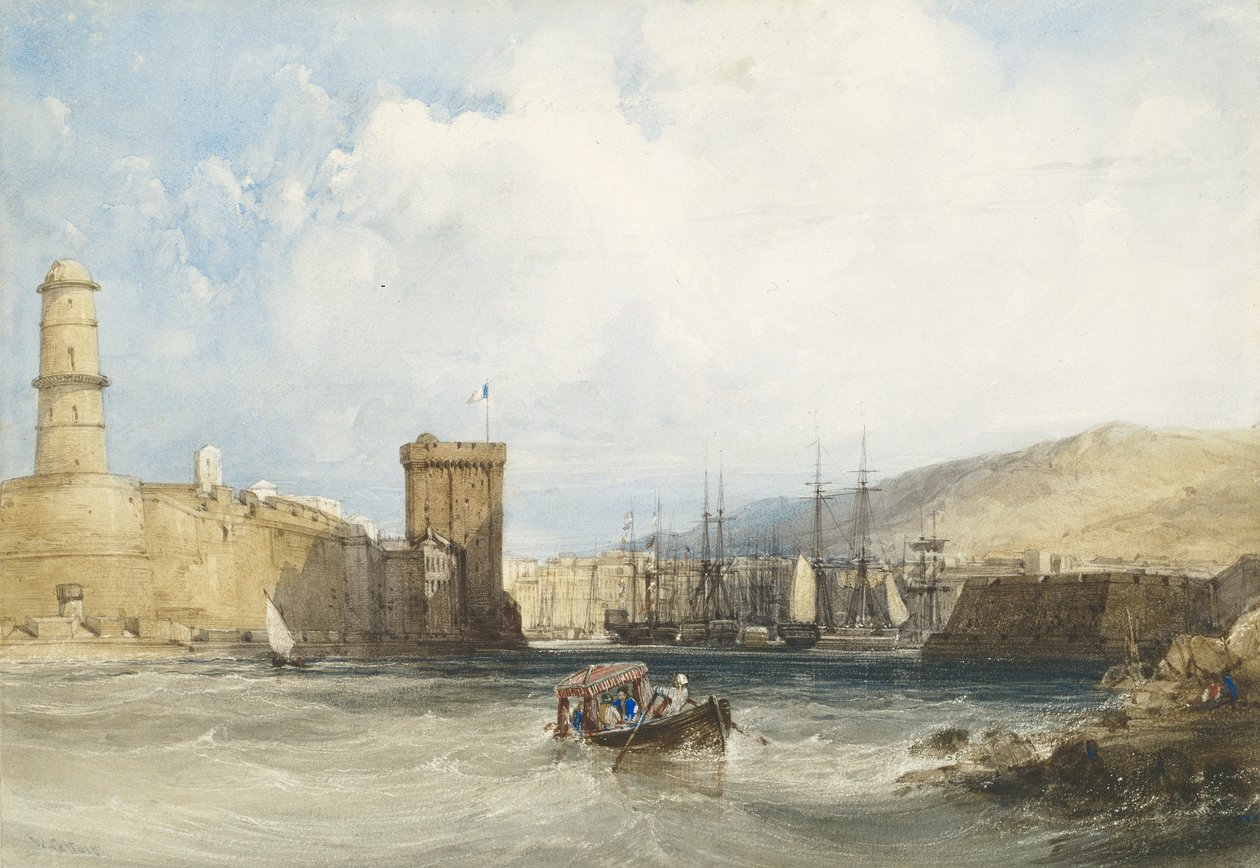 The Entrance to the Harbour of Marseilles by William Callow