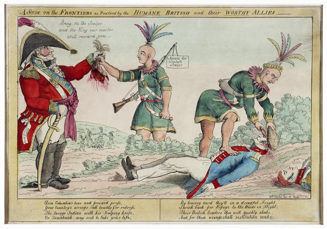 A Scene on the Frontiers as Practised by the Humane British and Their Worthy Allies by William Charles