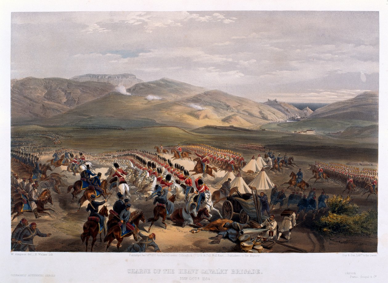 Charge of the Heavy Brigade at the Battle of Balaklava, 1854 by William Crimea Simpson