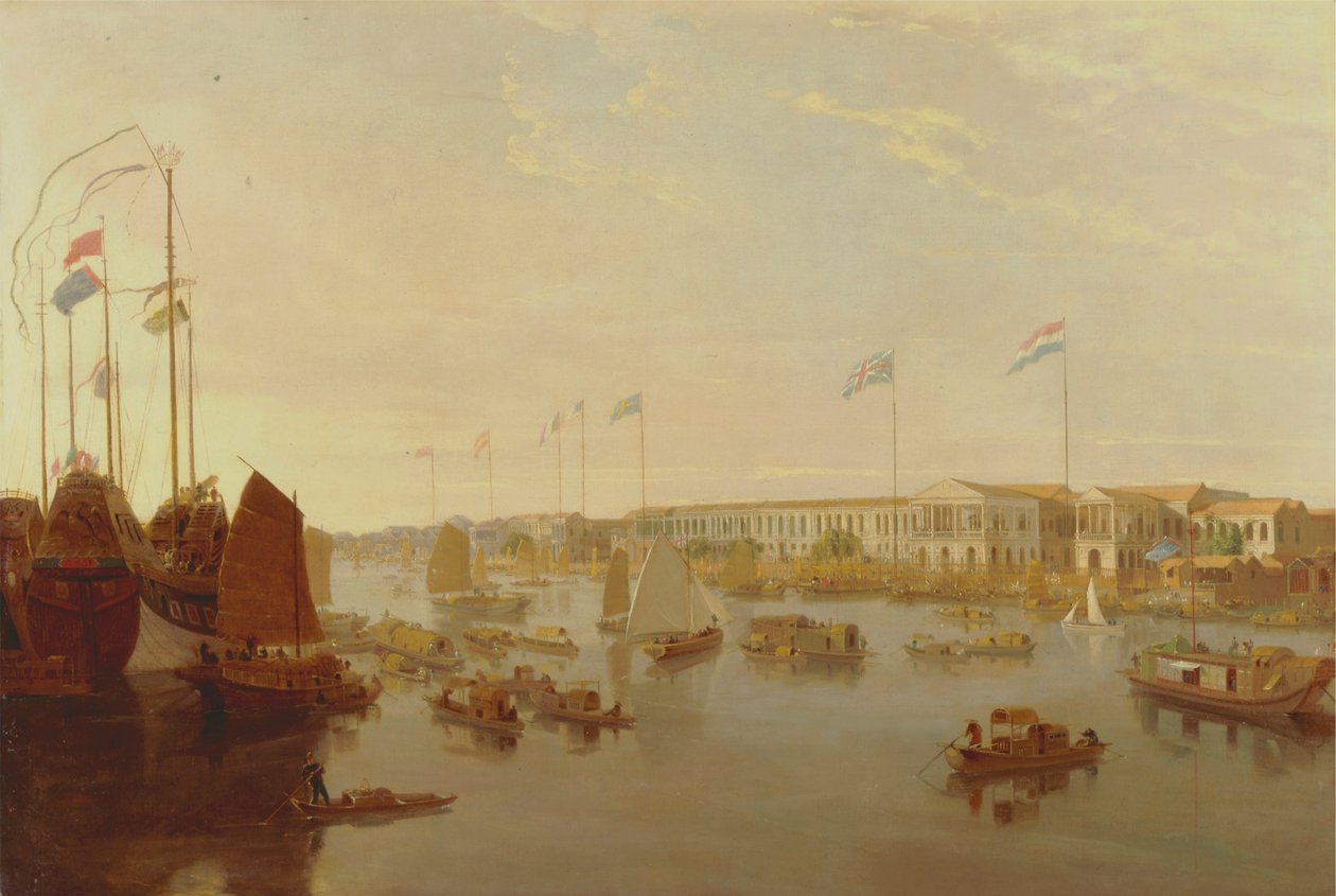 The European Factories, Canton by William Daniell