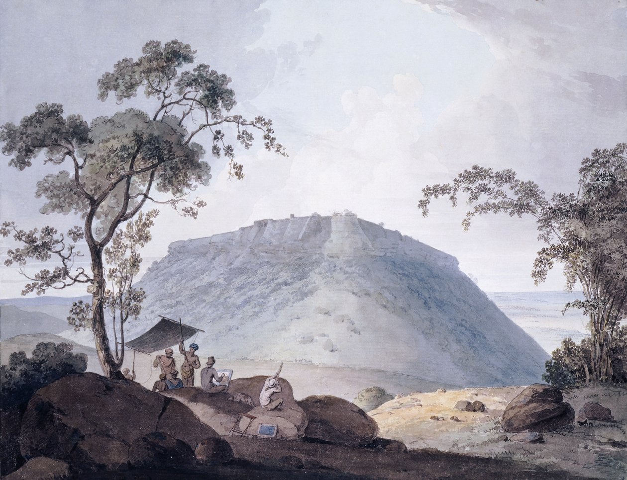 The South East View of Bijaigarh, Uttar Pradesh by William Daniell
