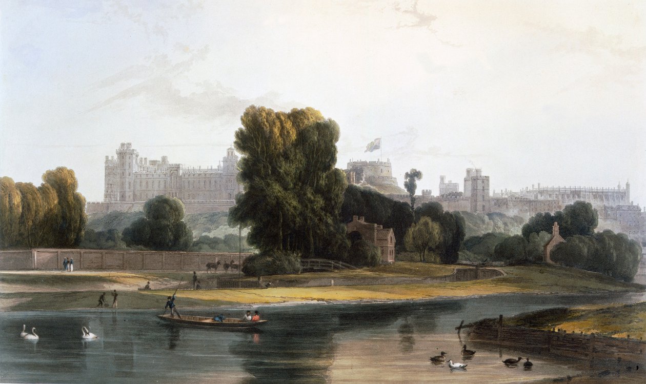 Windsor Castle from the River Thames at Eton by William Daniell