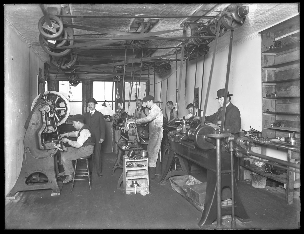Fifth Floor Workshop, Geyser Electric Water Heater Company, 42 Hudson Street, New York City, December 31, 1914 by William Davis Hassler