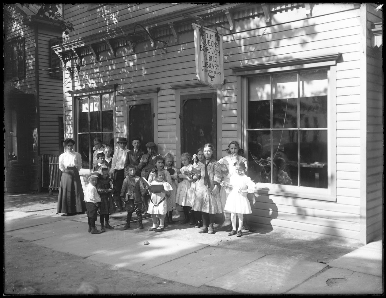 Group of Children Posed Outside the Whitestone Branch of the Queens ...