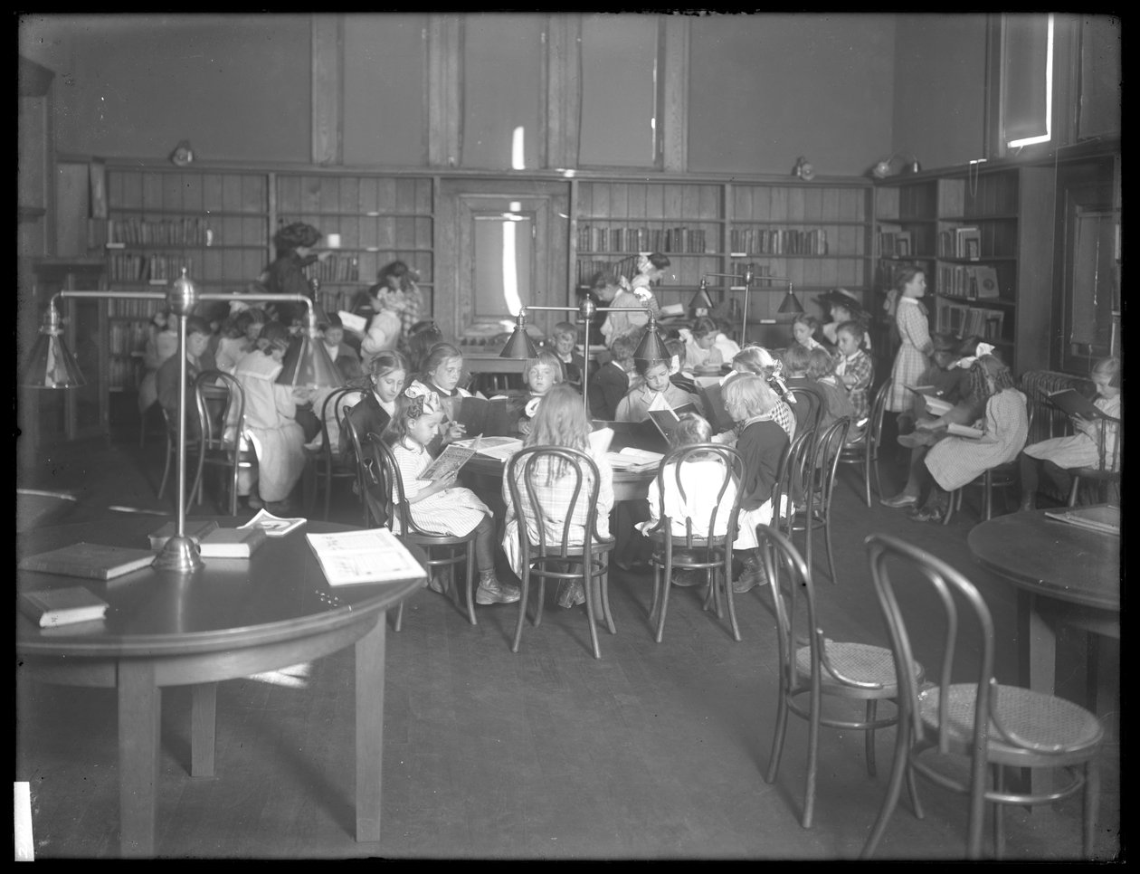 Interior View of an Unidentified Branch of the Queens Borough Public Library by William Davis Hassler