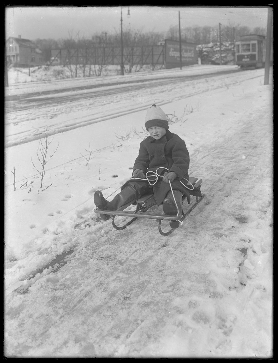 William Gray Hassler with his new sled by William Davis Hassler