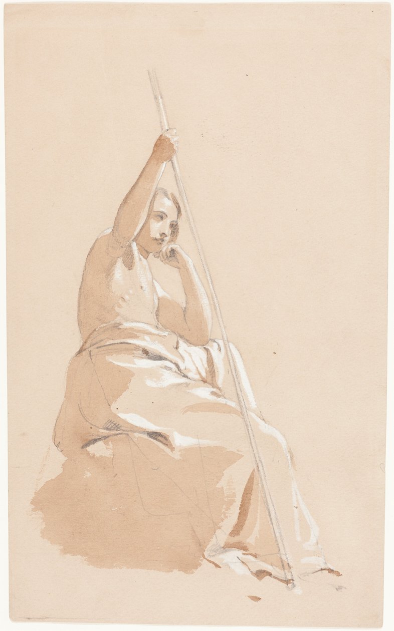 Seated Youth with a Staff by William Etty