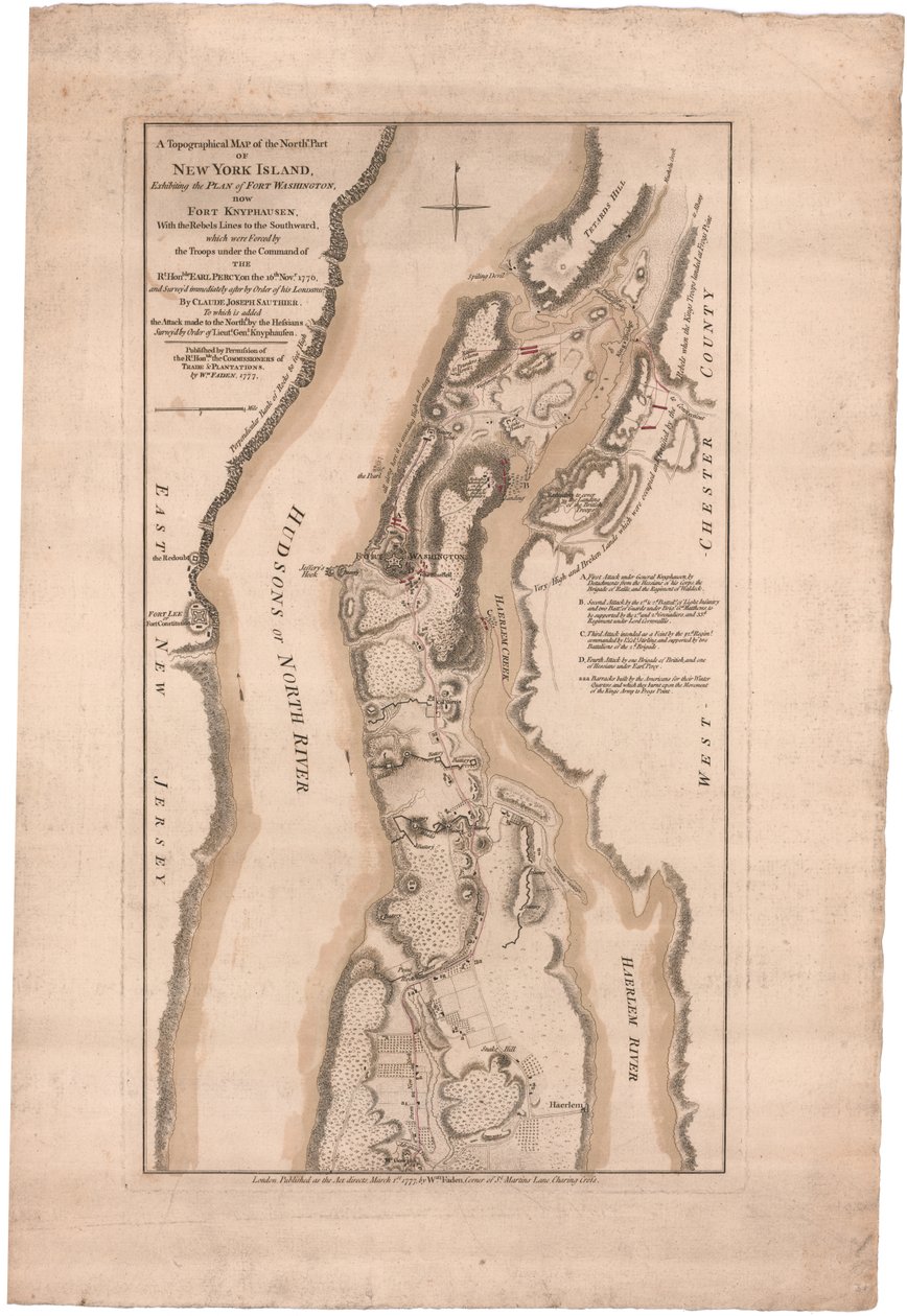 A Topographical Map of the Northern Part of New York Island by William Faden
