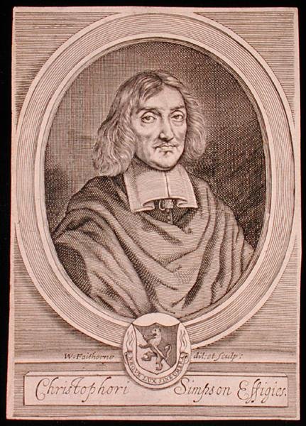 Portrait of Christopher Simpson (c.1605-69) by William Faithorne