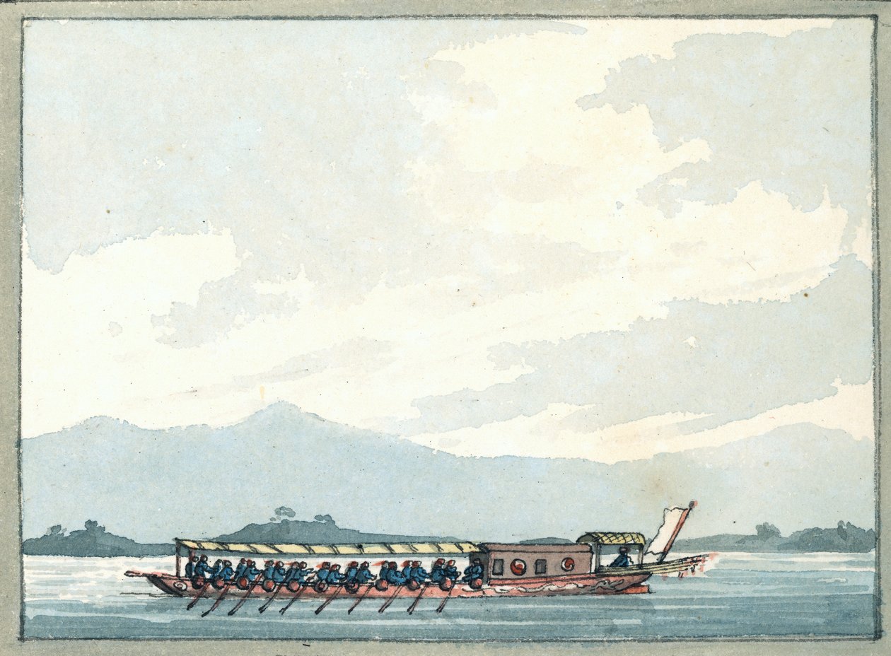 Chinese Man of War Boat by William Ffarington