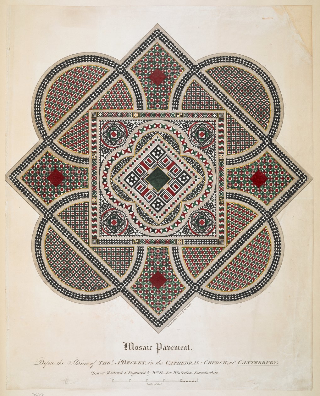 Mosaic Pavement Before the Shrine of Thomas A Becket in the Cathedral Church at Canterbury by William Fowler