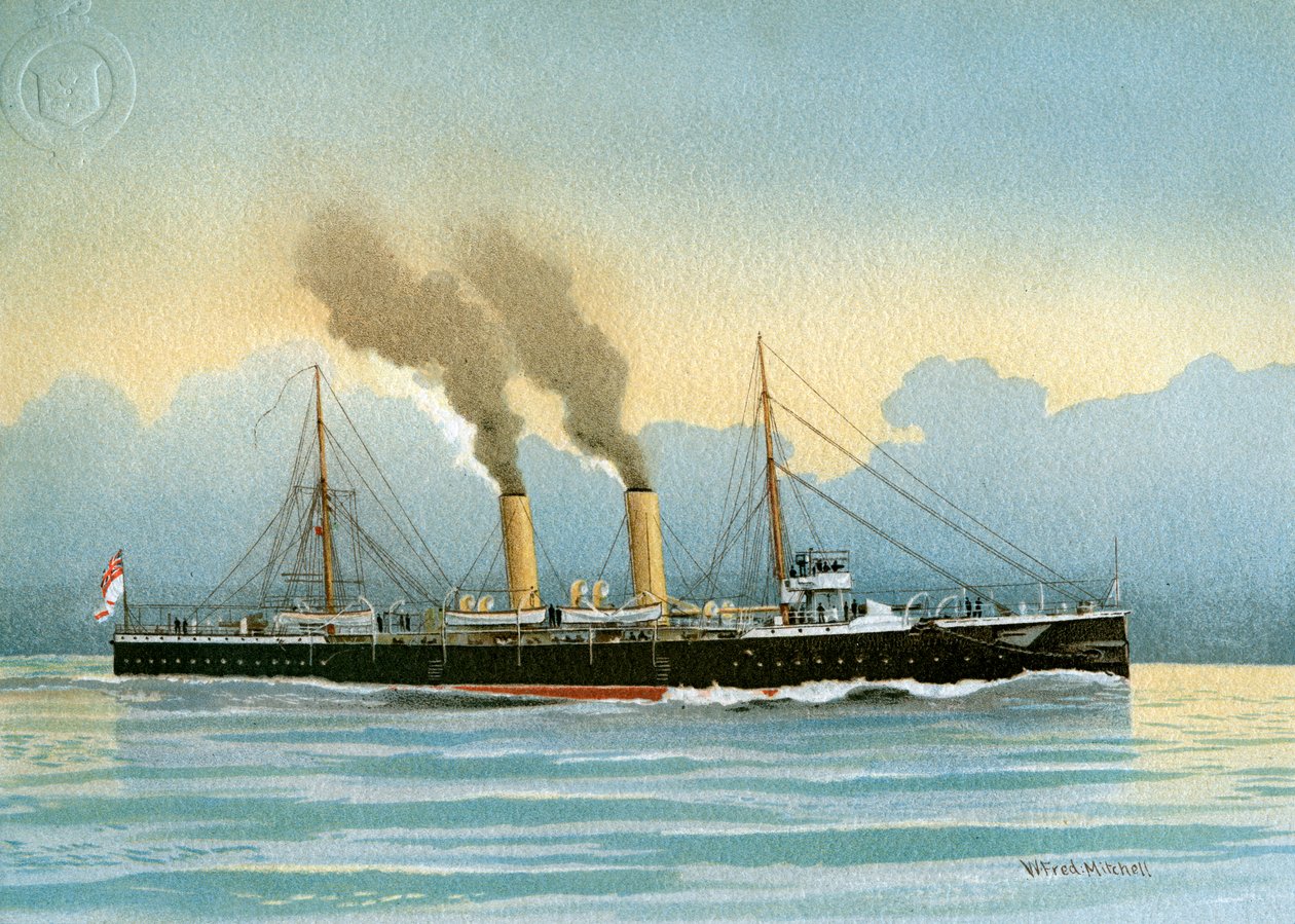 HMS Latona, Royal Navy 2nd Class Cruiser by William Frederick Mitchell