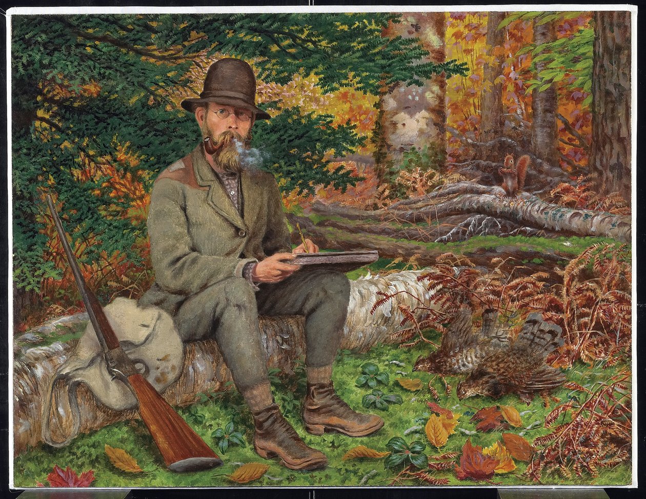 Self-Portrait in Hunting Gear by William George Richardson Hind