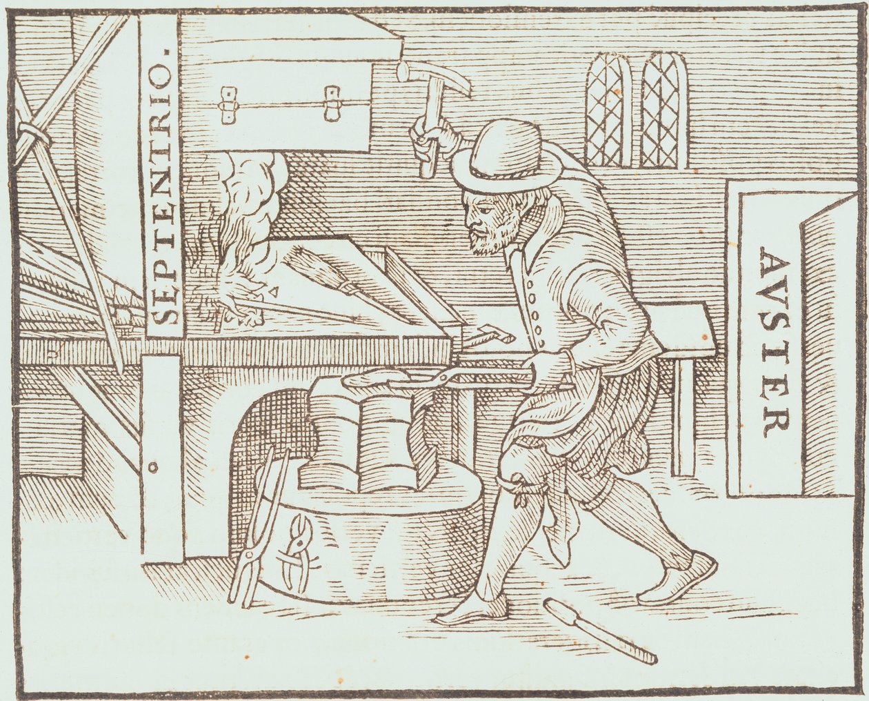 Forging a Magnet, from William Gilbert