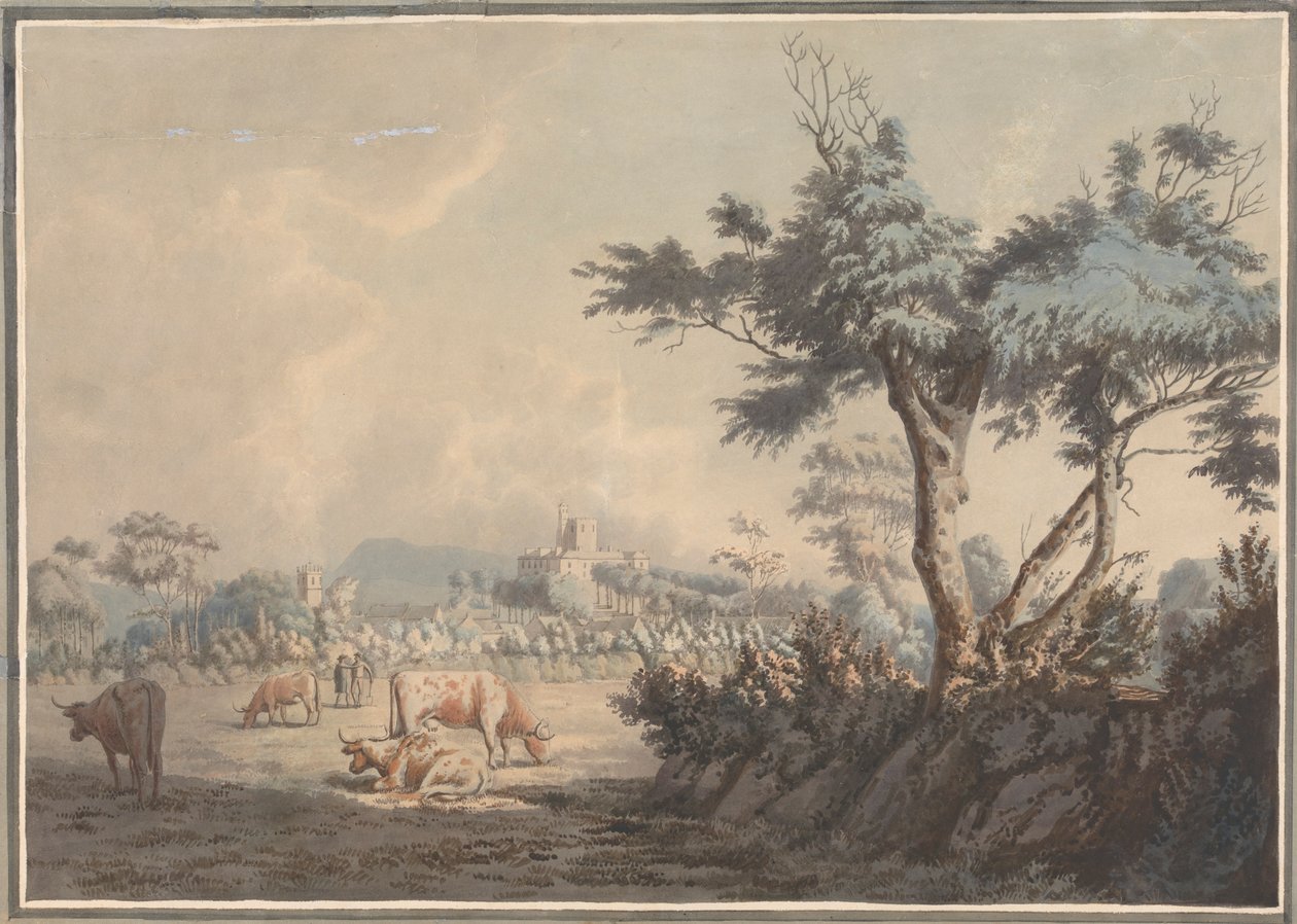 Landscape, Castle and Cattle by William Green