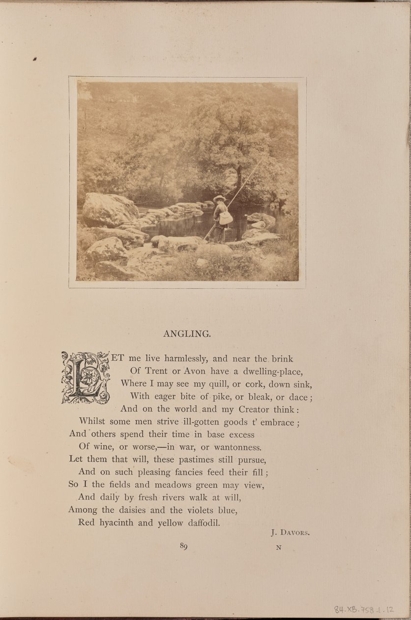 Boy with a fishing pole and a creel, England by William Grundy