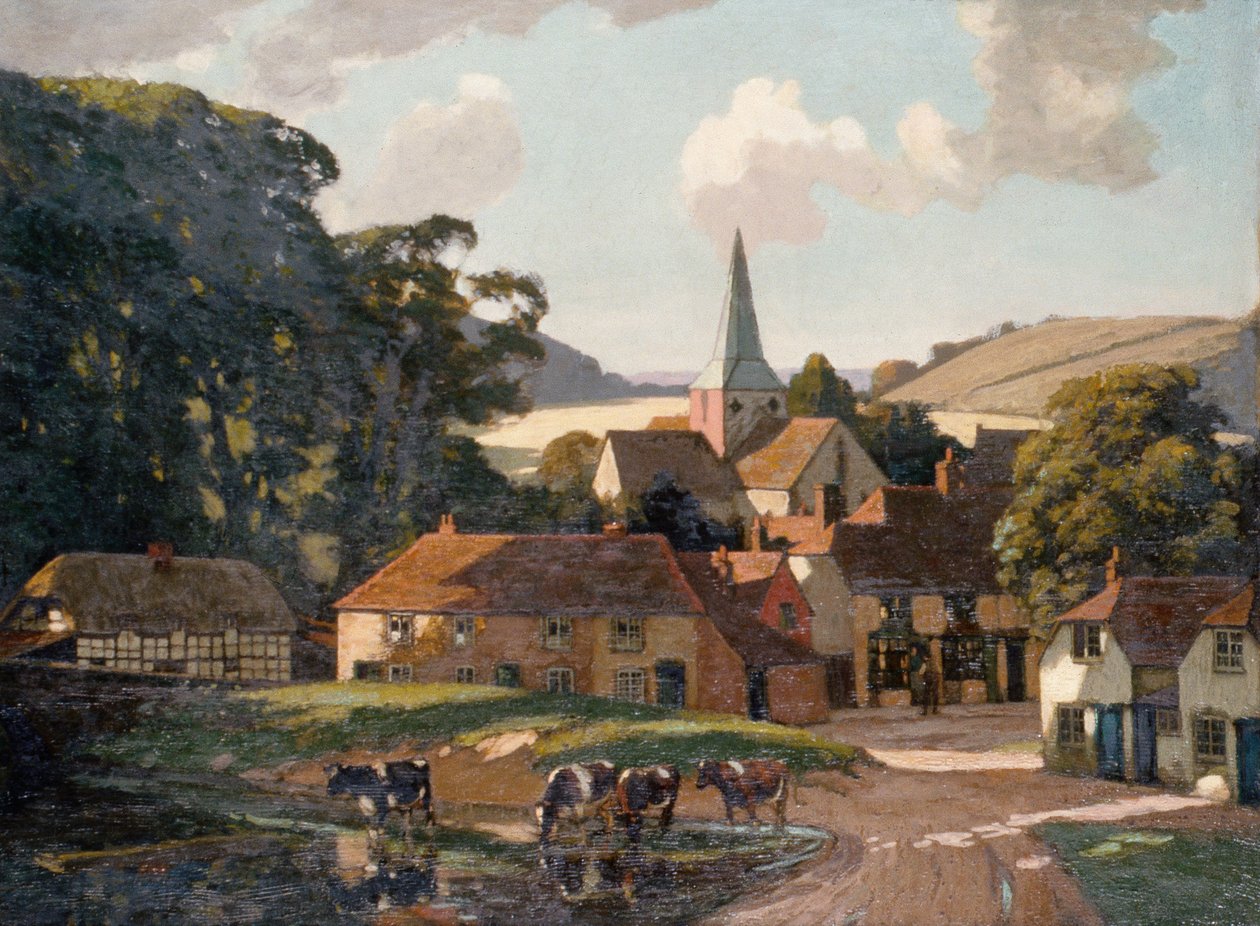 Harting Village and Pond by William Gunning King