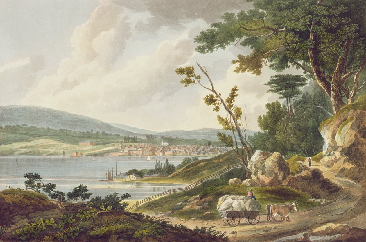 Newburg, no.14 from the Hudson River Portfolio, engraved by J. Hill by William Guy Wall
