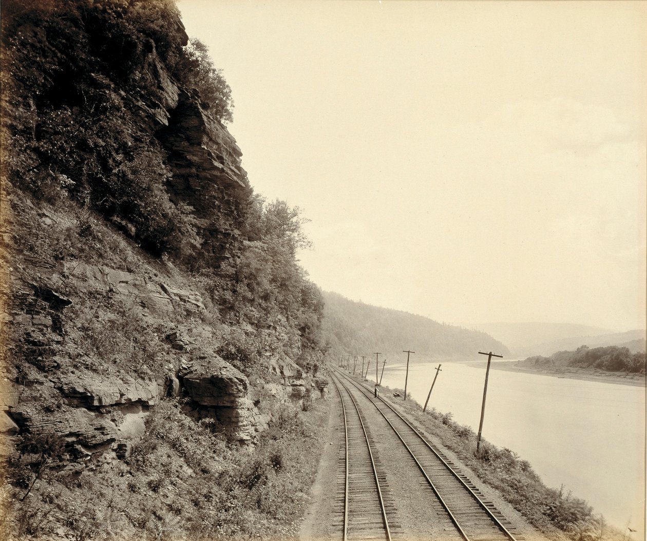 Cathedral Rocks, Susquehanna River near Meshoppen, for the Lehigh Valley Railroad by William H. Rau
