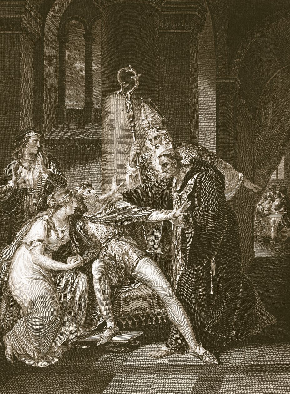 Edwy and Elgiva, engraved by Isaac Taylor, illustration from David Hume