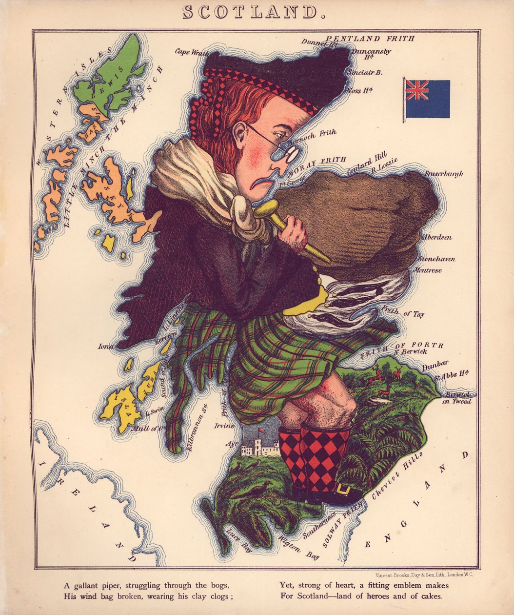 Geographical Fun - Humorous Outlines of Various Countries by William Harvey