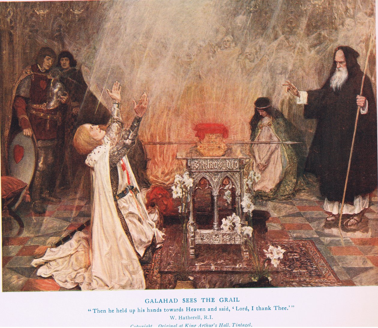 Galahad sees the Grail, illustration from 