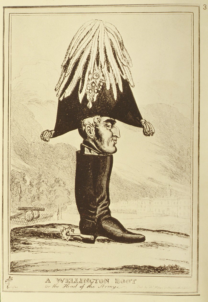 A Wellington Boot, or The Head of the Army, 1827 by William Heath