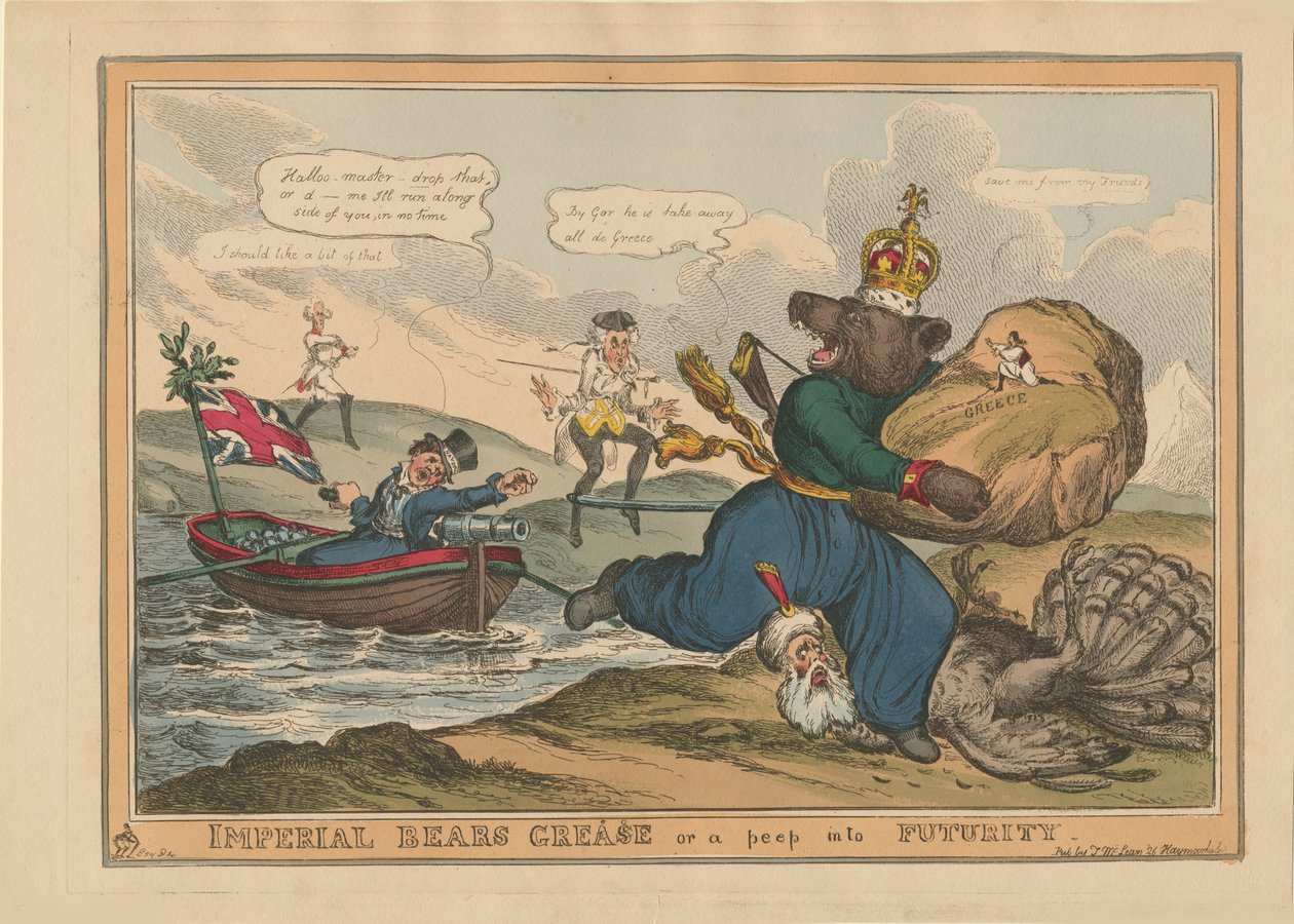 Imperial Bears Grease Greece or a peep into futurity. Caricature on the Russo-Turkish War by William Heath