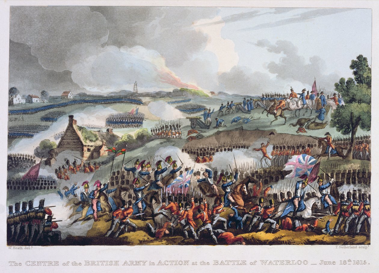 The Centre of the British Army in Action at the Battle of Waterloo, June 18th 1815, from 