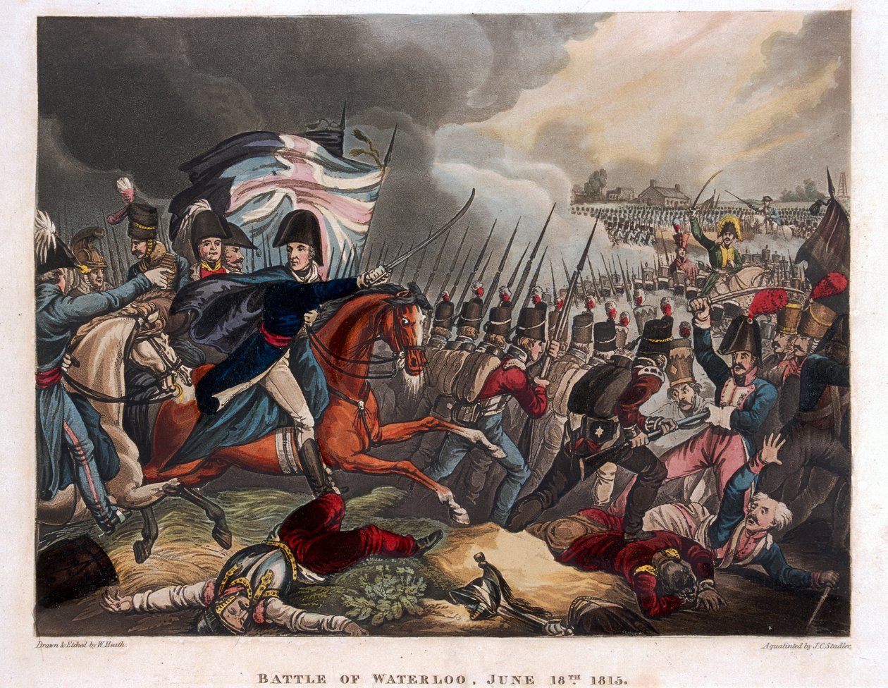 The Duke of Wellington with Troops Advancing at the Battle of Waterloo, Illustration from a Narrative Poem by Dr. Syntax by William Heath